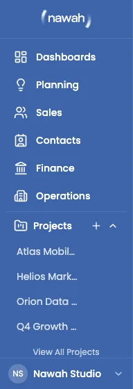 Side menu interface